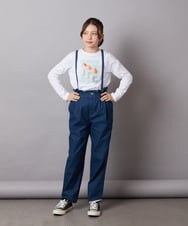 KJLEW31034 a.v.v KIDS(アー・ヴェ・ヴェ) [140-150]サスペンダー付きテーパードパンツ デニム