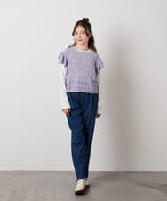 KJLEX31039 a.v.v KIDS(アー・ヴェ・ヴェ) [160]サスペンダー付きテーパードパンツ デニム