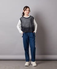 KJLEX31039 a.v.v KIDS(アー・ヴェ・ヴェ) [160]サスペンダー付きテーパードパンツ デニム