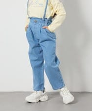 KJLFA25039 a.v.v KIDS(アー・ヴェ・ヴェ) [120-130]サス付きタックテーパードデニムパンツ ライトブルー