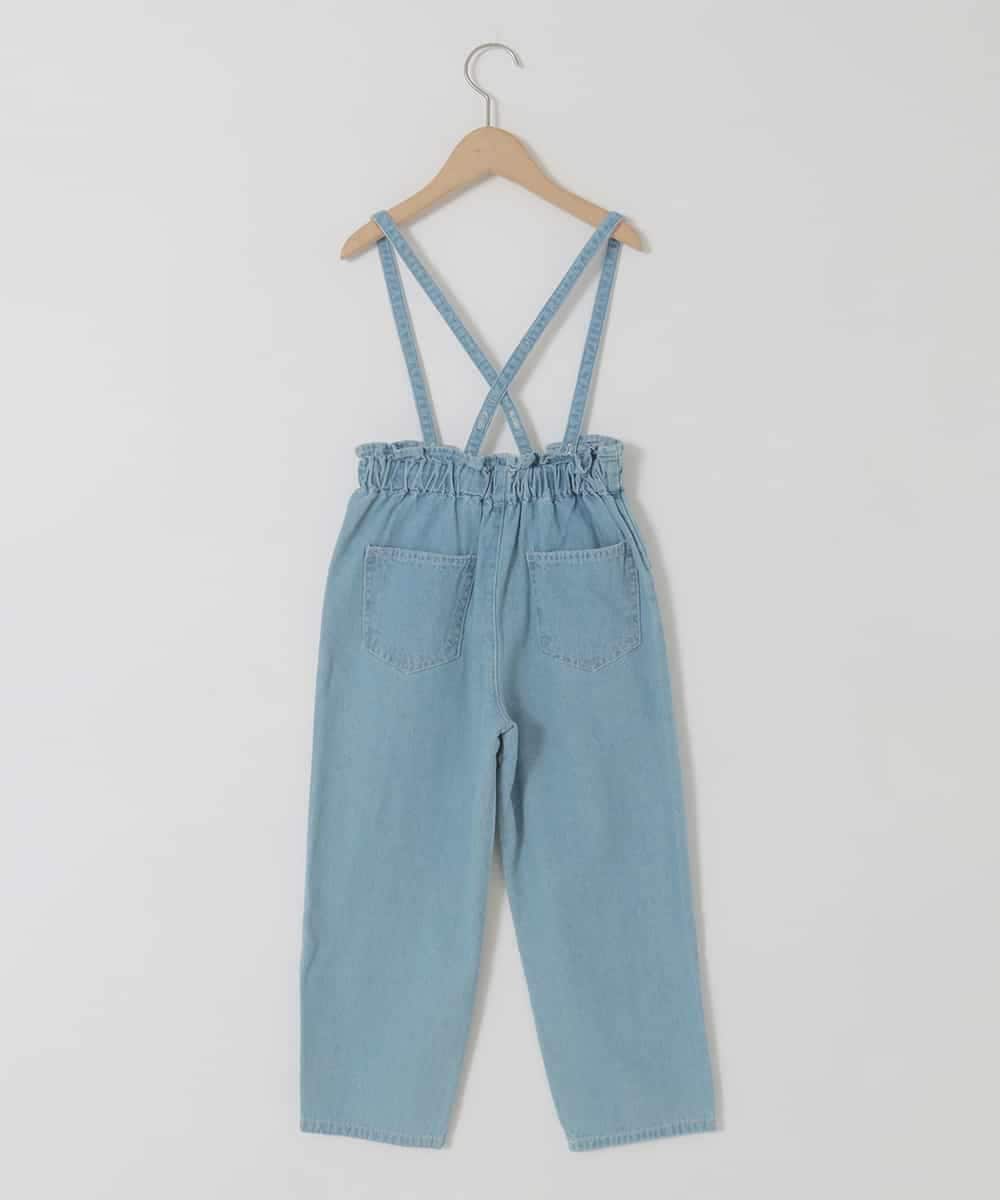 KJLFA25039 a.v.v KIDS(アー・ヴェ・ヴェ) [120-130]サス付きタックテーパードデニムパンツ ライトブルー