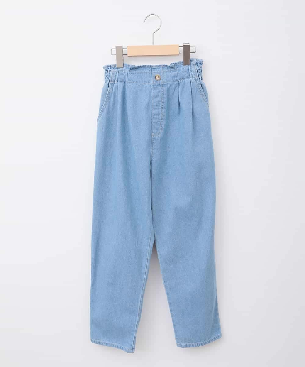 KJLFB25044 a.v.v KIDS(アー・ヴェ・ヴェ) [140-150]サス付きタックテーパードデニムパンツ ライトブルー