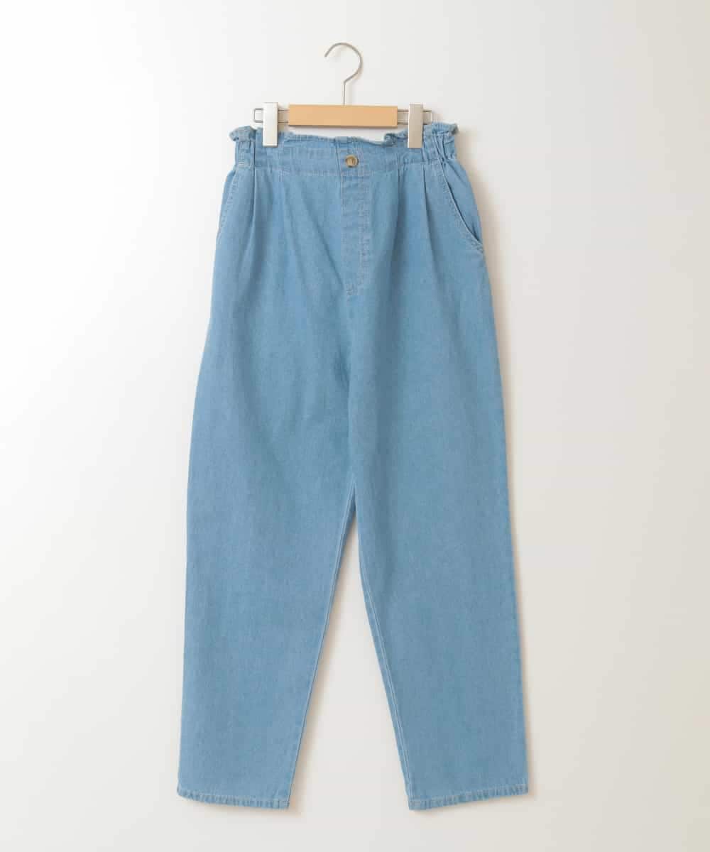 KJLFC25049 a.v.v KIDS(アー・ヴェ・ヴェ) [160]サス付きタックテーパードデニムパンツ ライトブルー