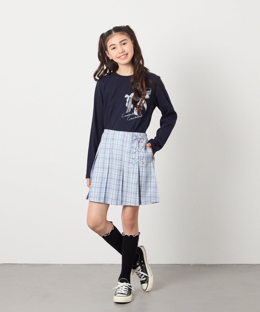 KJLFC27039 a.v.v KIDS(アー・ヴェ・ヴェ) [160]サイドレースアップスカパン ベージュ