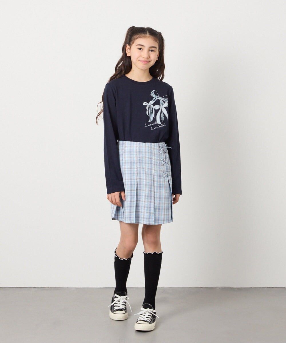 KJLFC27039 a.v.v KIDS(アー・ヴェ・ヴェ) [160]サイドレースアップスカパン ベージュ