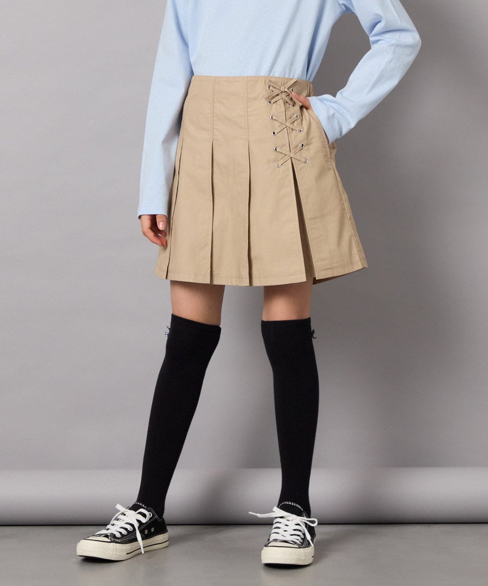 KJLFC27039 a.v.v KIDS(アー・ヴェ・ヴェ) [160]サイドレースアップスカパン ベージュ