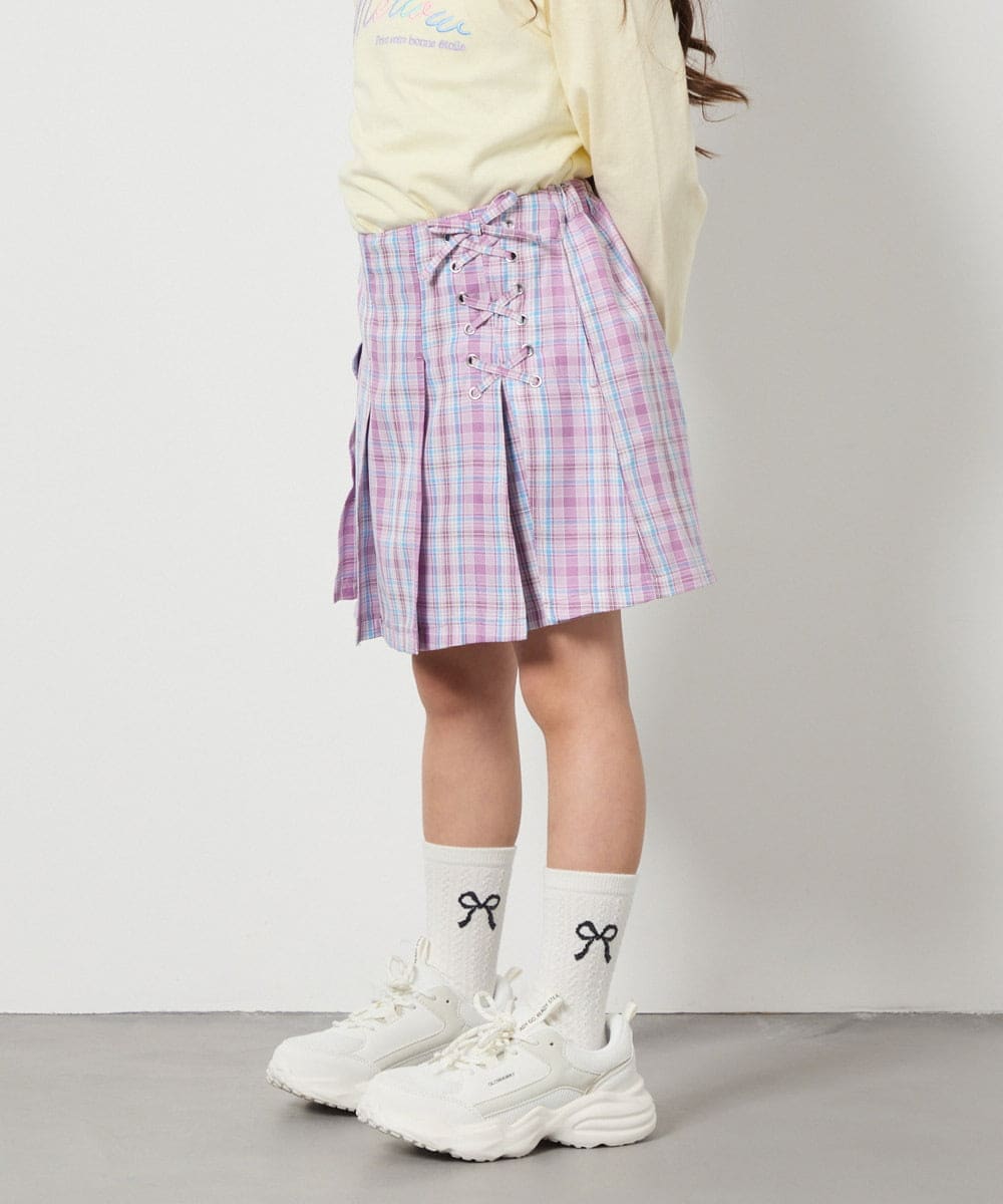 KJLFC27039 a.v.v KIDS(アー・ヴェ・ヴェ) [160]サイドレースアップスカパン ベージュ