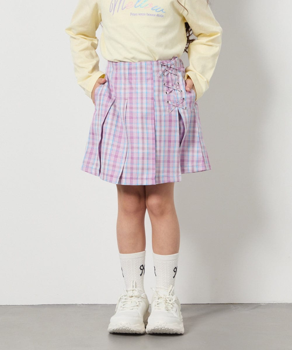 KJLFC27039 a.v.v KIDS(アー・ヴェ・ヴェ) [160]サイドレースアップスカパン ベージュ