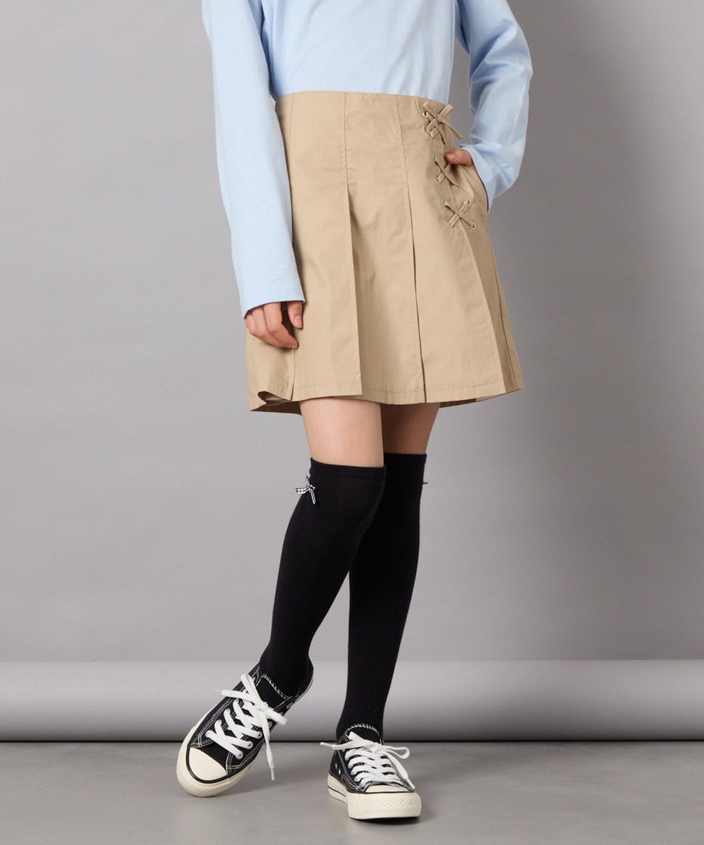KJLFC27039 a.v.v KIDS(アー・ヴェ・ヴェ) [160]サイドレースアップスカパン ベージュ