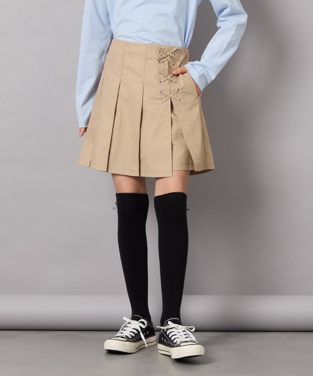 KJLFC27039 a.v.v KIDS(アー・ヴェ・ヴェ) [160]サイドレースアップスカパン ベージュ