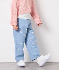 KJLFD30044 a.v.v KIDS(アー・ヴェ・ヴェ) [120-160]【選べるデザイン】デザインワイドストレートデニム ライトブルー