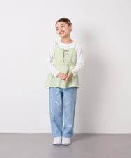 KJLFD30044 a.v.v KIDS(アー・ヴェ・ヴェ) [120-160]【選べるデザイン】デザインワイドストレートデニム ライトブルー