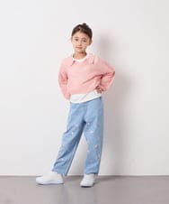 KJLFD30044 a.v.v KIDS(アー・ヴェ・ヴェ) [120-160]【選べるデザイン】デザインワイドストレートデニム ライトブルー