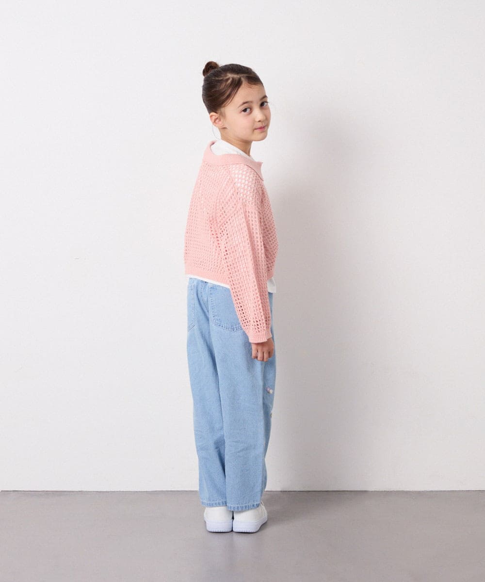 KJLFD30044 a.v.v KIDS(アー・ヴェ・ヴェ) [120-160]【選べるデザイン】デザインワイドストレートデニム ライトブルー