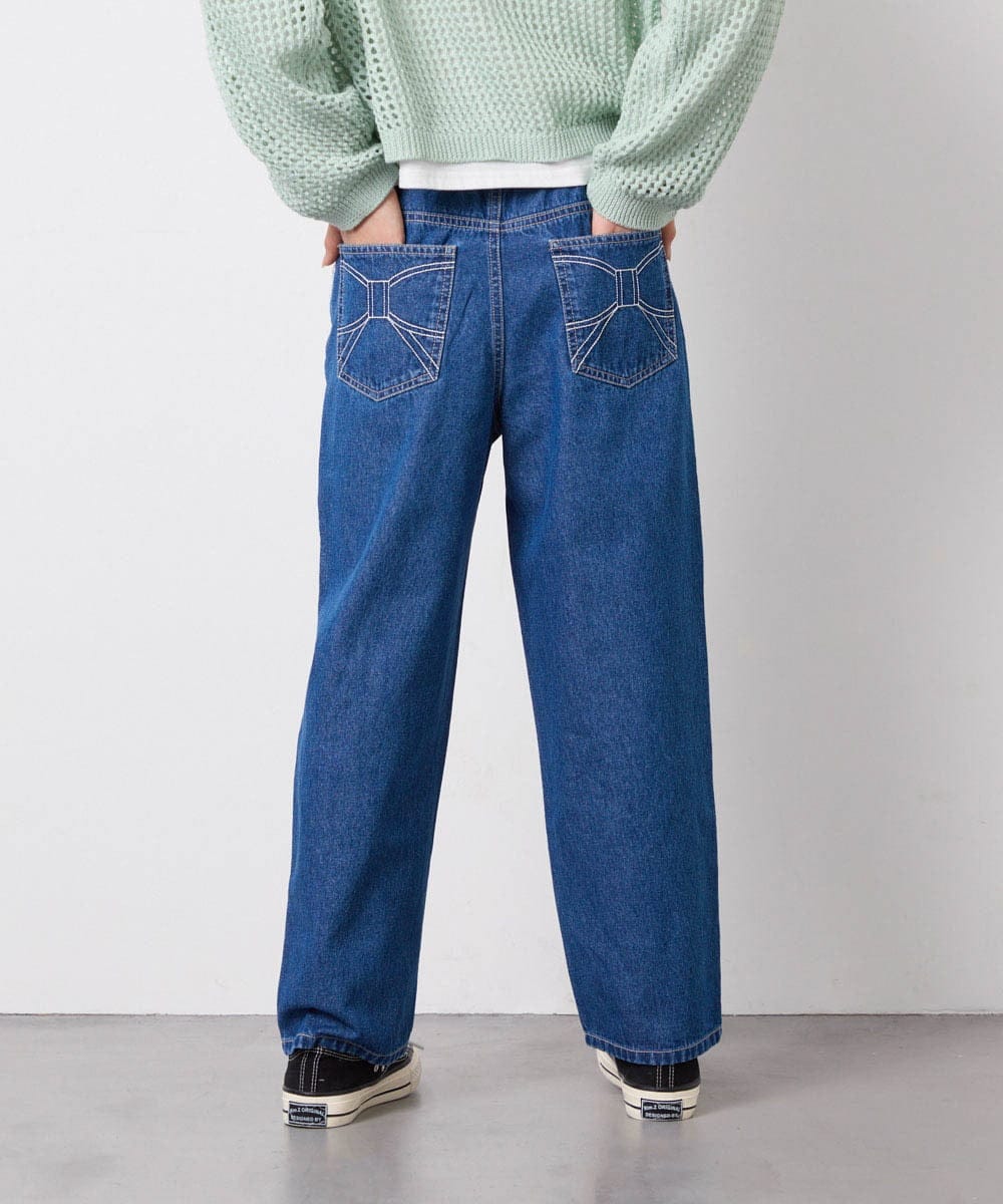 KJLFD30044 a.v.v KIDS(アー・ヴェ・ヴェ) [120-160]【選べるデザイン】デザインワイドストレートデニム ブルー