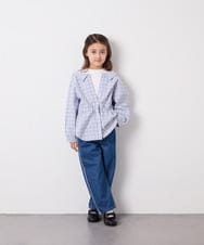 KJLFD30044 a.v.v KIDS(アー・ヴェ・ヴェ) [120-160]【選べるデザイン】デザインワイドストレートデニム ブルー