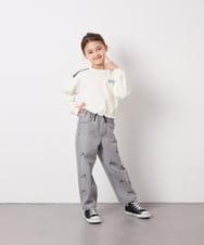KJLFD30044 a.v.v KIDS(アー・ヴェ・ヴェ) [120-160]【選べるデザイン】デザインワイドストレートデニム ライトグレー