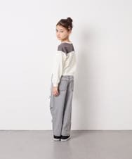 KJLFD30044 a.v.v KIDS(アー・ヴェ・ヴェ) [120-160]【選べるデザイン】デザインワイドストレートデニム ライトグレー
