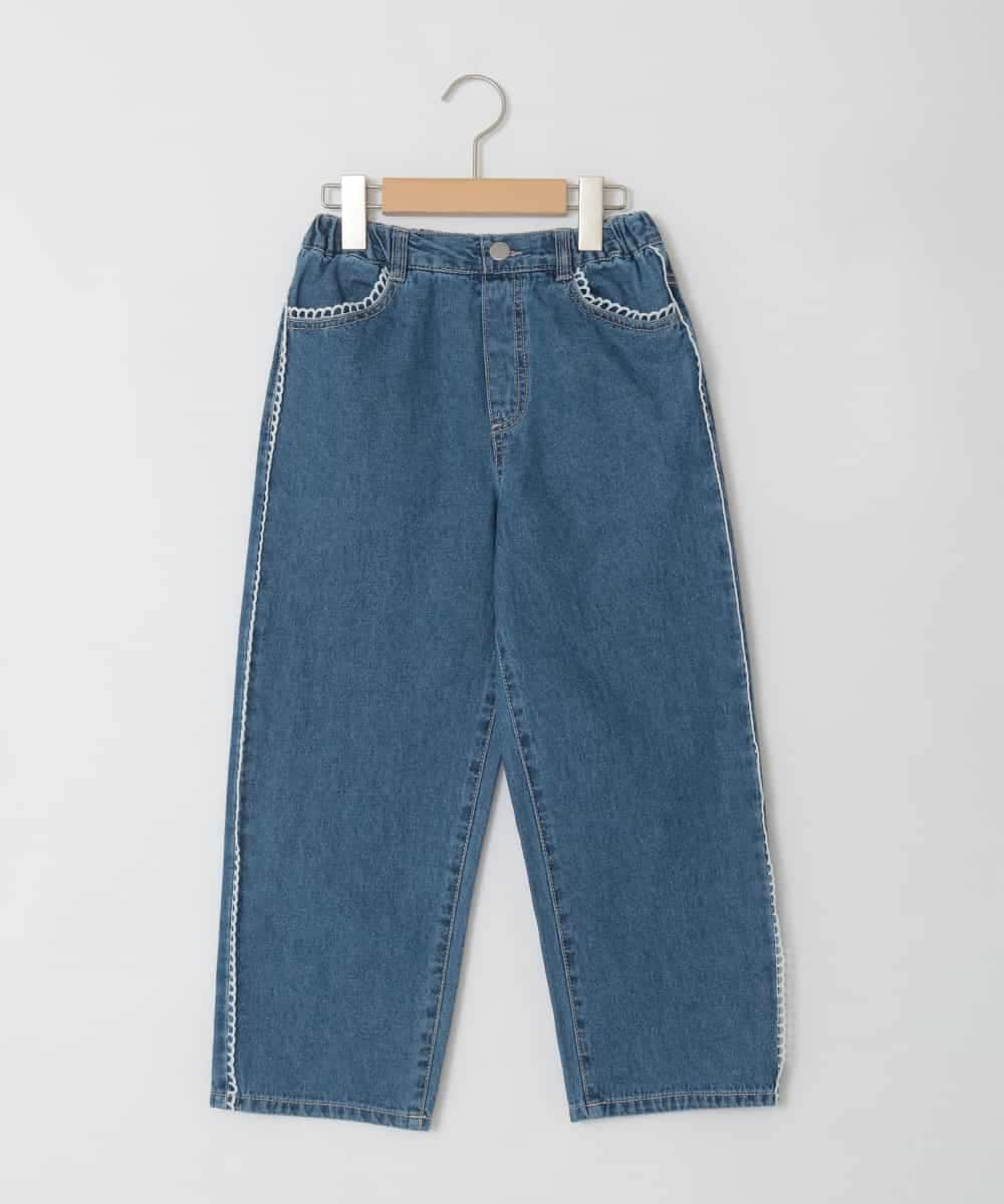 KJLFD30044 a.v.v KIDS(アー・ヴェ・ヴェ) [120-160]【選べるデザイン】デザインワイドストレートデニム ブルー