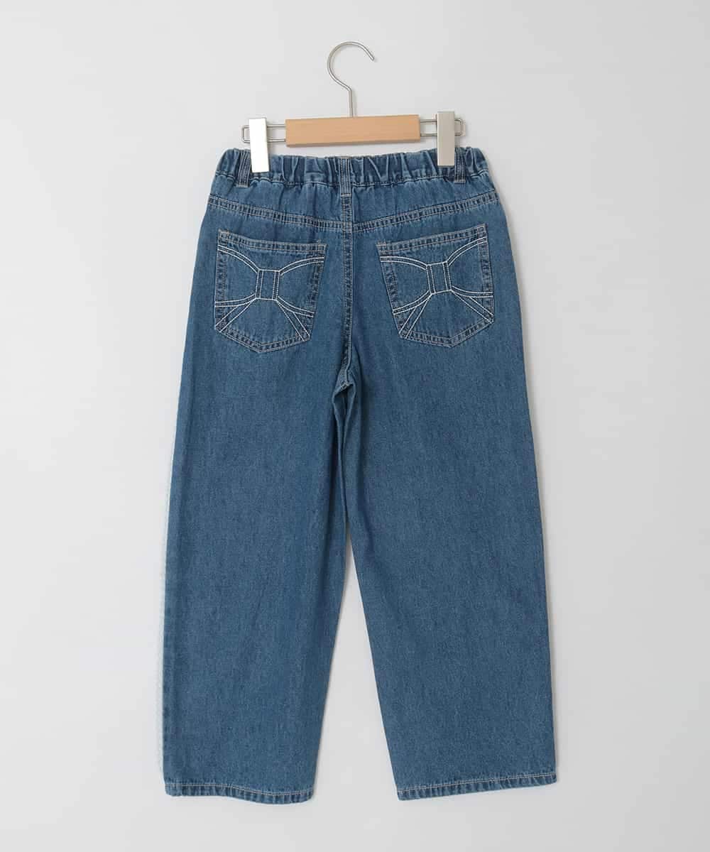 KJLFD30044 a.v.v KIDS(アー・ヴェ・ヴェ) [120-160]【選べるデザイン】デザインワイドストレートデニム ブルー