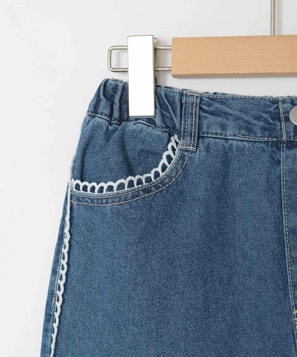 KJLFD30044 a.v.v KIDS(アー・ヴェ・ヴェ) [120-160]【選べるデザイン】デザインワイドストレートデニム ブルー