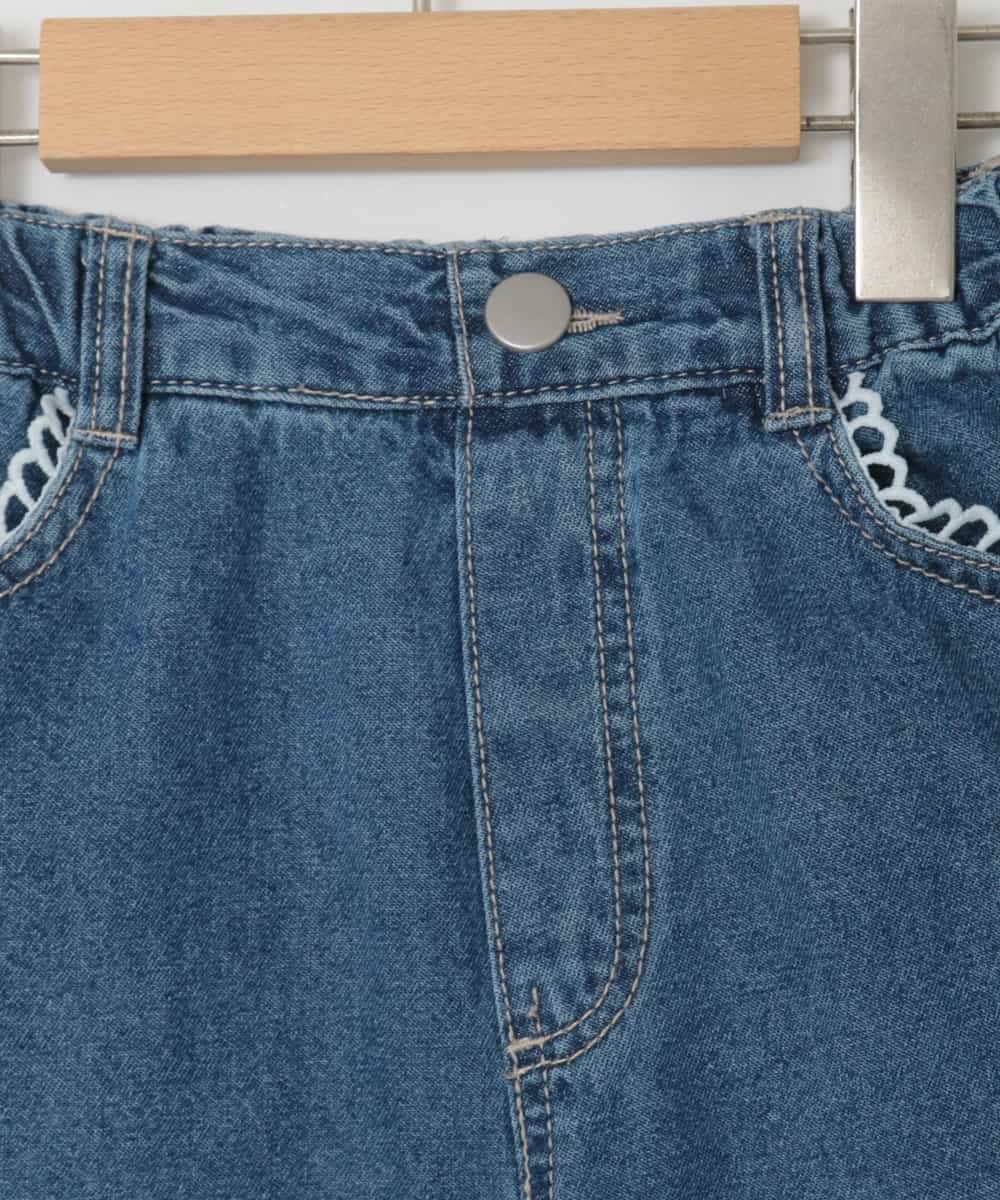 KJLFD30044 a.v.v KIDS(アー・ヴェ・ヴェ) [120-160]【選べるデザイン】デザインワイドストレートデニム ブルー