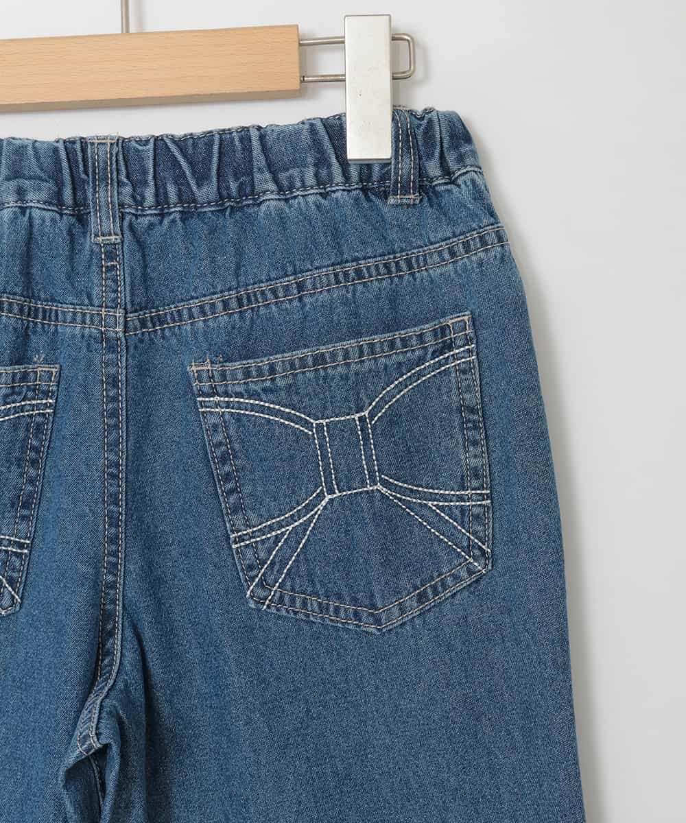 KJLFD30044 a.v.v KIDS(アー・ヴェ・ヴェ) [120-160]【選べるデザイン】デザインワイドストレートデニム ブルー