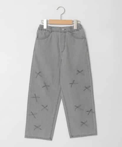 KJLFD30044 a.v.v KIDS [120-160]【選べるデザイン】デザインワイドストレートデニム