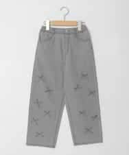 KJLFD30044 a.v.v KIDS(アー・ヴェ・ヴェ) [120-160]【選べるデザイン】デザインワイドストレートデニム ライトグレー