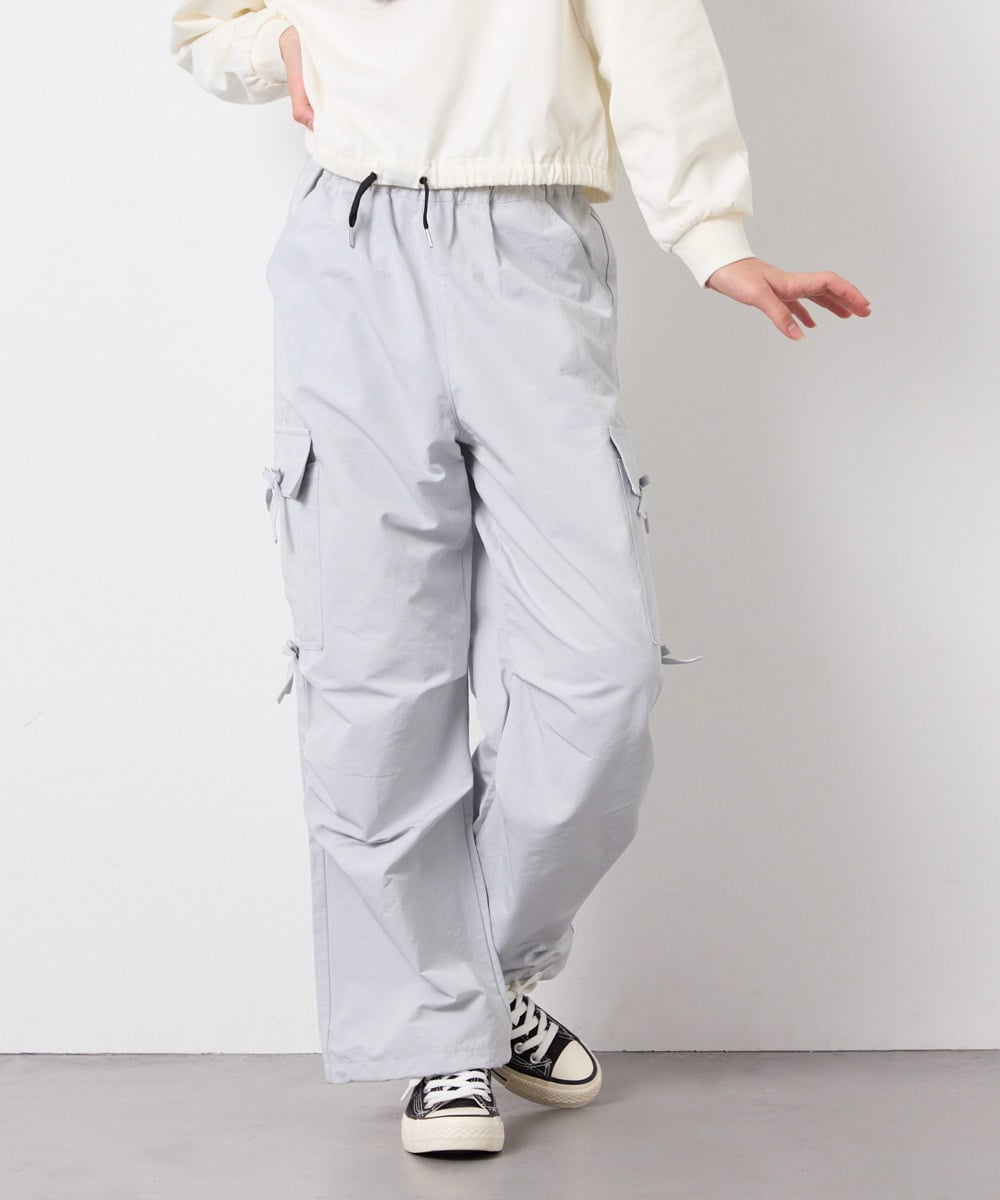 KJLFD32049 a.v.v KIDS(アー・ヴェ・ヴェ) [120-160]サイドリボンカーゴパンツ ライトブルー