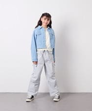 KJLFD32049 a.v.v KIDS(アー・ヴェ・ヴェ) [120-160]サイドリボンカーゴパンツ ライトブルー