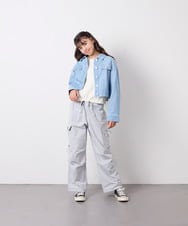 KJLFD32049 a.v.v KIDS(アー・ヴェ・ヴェ) [120-160]サイドリボンカーゴパンツ ライトブルー