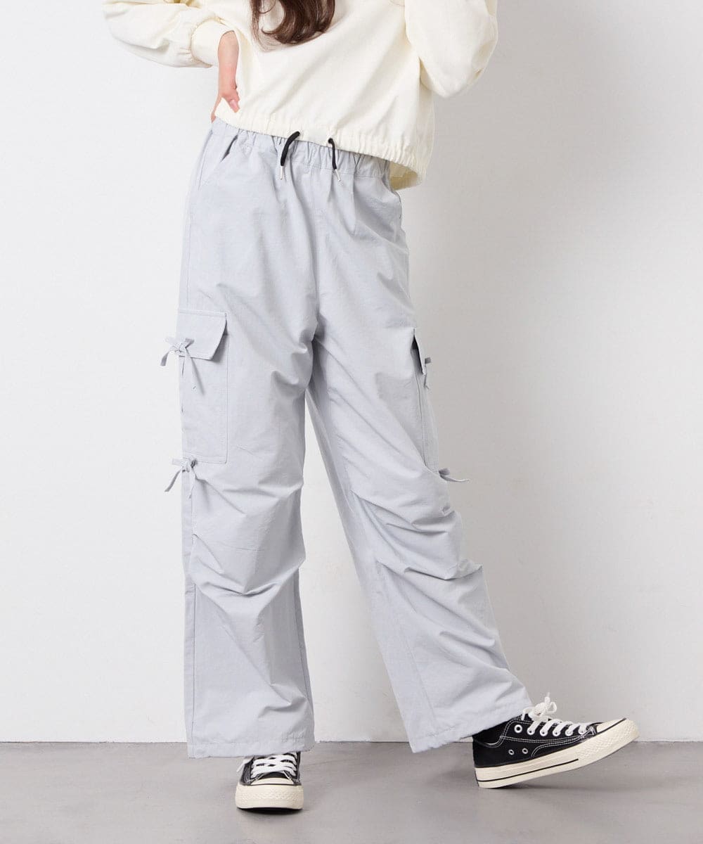 KJLFD32049 a.v.v KIDS(アー・ヴェ・ヴェ) [120-160]サイドリボンカーゴパンツ ライトブルー