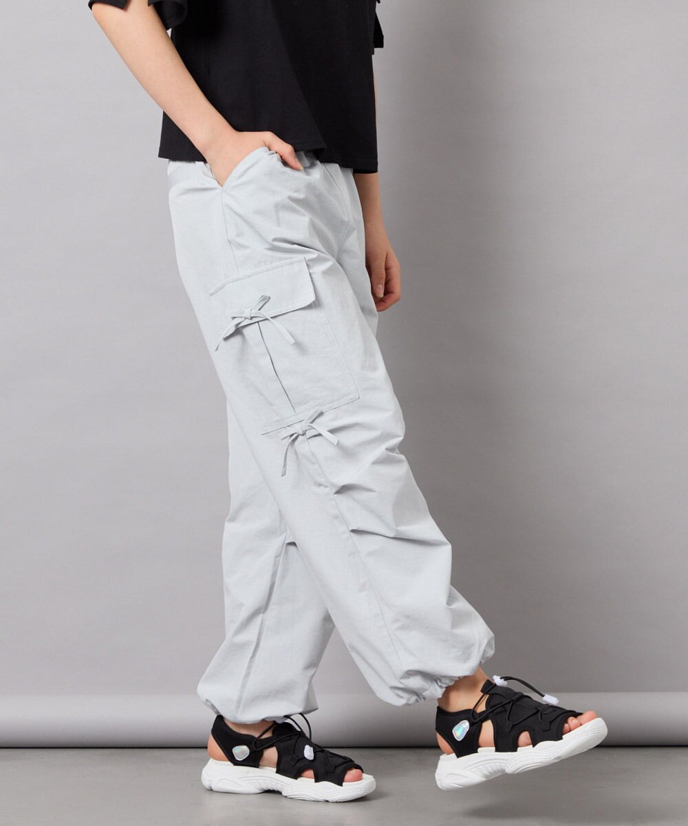 KJLFD32049 a.v.v KIDS(アー・ヴェ・ヴェ) [120-160]サイドリボンカーゴパンツ ライトブルー