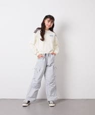 KJLFD32049 a.v.v KIDS(アー・ヴェ・ヴェ) [120-160]サイドリボンカーゴパンツ ライトブルー