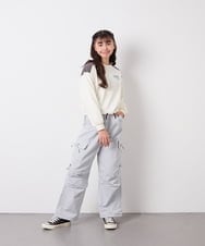 KJLFD32049 a.v.v KIDS(アー・ヴェ・ヴェ) [120-160]サイドリボンカーゴパンツ ライトブルー