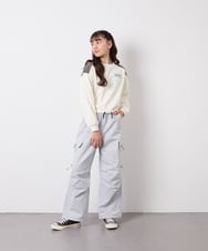 KJLFD32049 a.v.v KIDS(アー・ヴェ・ヴェ) [120-160]サイドリボンカーゴパンツ ライトブルー