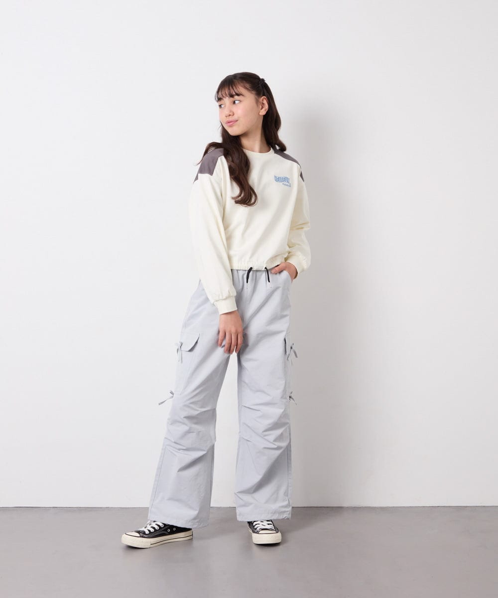 KJLFD32049 a.v.v KIDS(アー・ヴェ・ヴェ) [120-160]サイドリボンカーゴパンツ ライトブルー