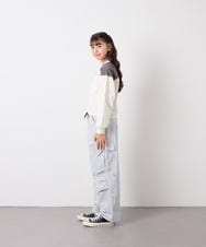 KJLFD32049 a.v.v KIDS(アー・ヴェ・ヴェ) [120-160]サイドリボンカーゴパンツ ライトブルー