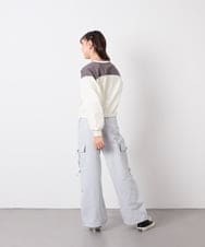 KJLFD32049 a.v.v KIDS(アー・ヴェ・ヴェ) [120-160]サイドリボンカーゴパンツ ライトブルー