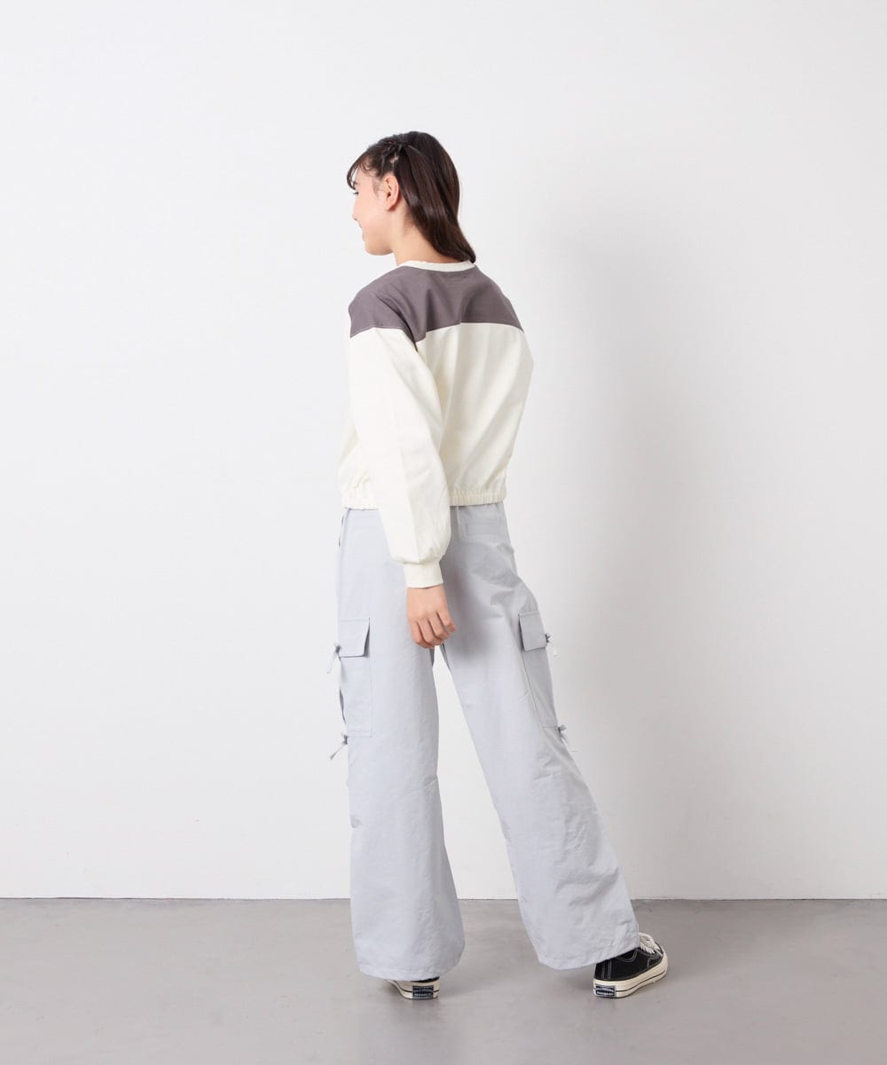 KJLFD32049 a.v.v KIDS(アー・ヴェ・ヴェ) [120-160]サイドリボンカーゴパンツ ライトブルー