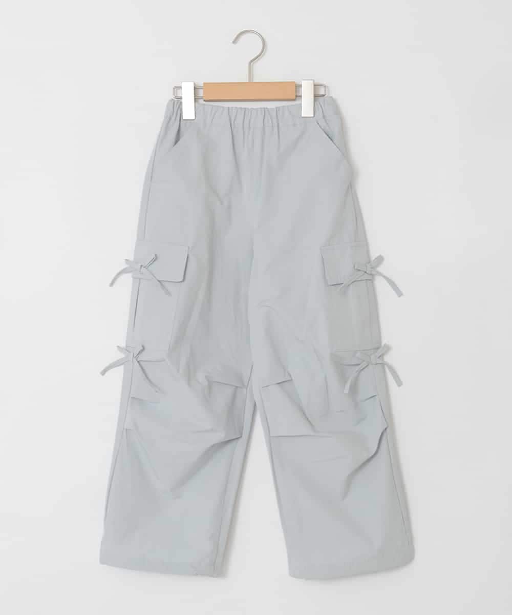 KJLFD32049 a.v.v KIDS(アー・ヴェ・ヴェ) [120-160]サイドリボンカーゴパンツ ライトブルー