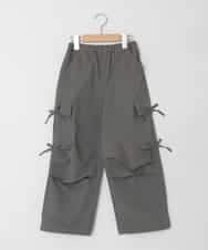 KJLFD32049 a.v.v KIDS(アー・ヴェ・ヴェ) [120-160]サイドリボンカーゴパンツ グレー