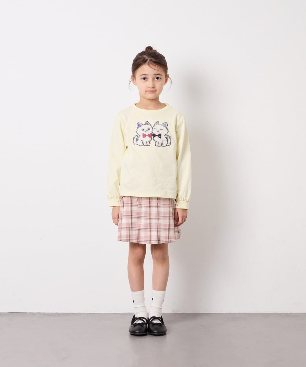 KJLFD40034 a.v.v KIDS(アー・ヴェ・ヴェ) [120-160]ギャザープリーツスカパン ピンク