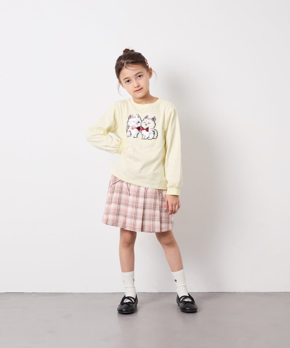 KJLFD40034 a.v.v KIDS(アー・ヴェ・ヴェ) [120-160]ギャザープリーツスカパン ピンク