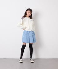 KJLFD40034 a.v.v KIDS(アー・ヴェ・ヴェ) [120-160]ギャザープリーツスカパン ライトブルー（デニム）