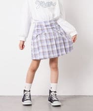 KJLFD40034 a.v.v KIDS(アー・ヴェ・ヴェ) [120-160]ギャザープリーツスカパン ブルー