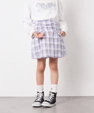 KJLFD40034 a.v.v KIDS(アー・ヴェ・ヴェ) [120-160]ギャザープリーツスカパン ブルー