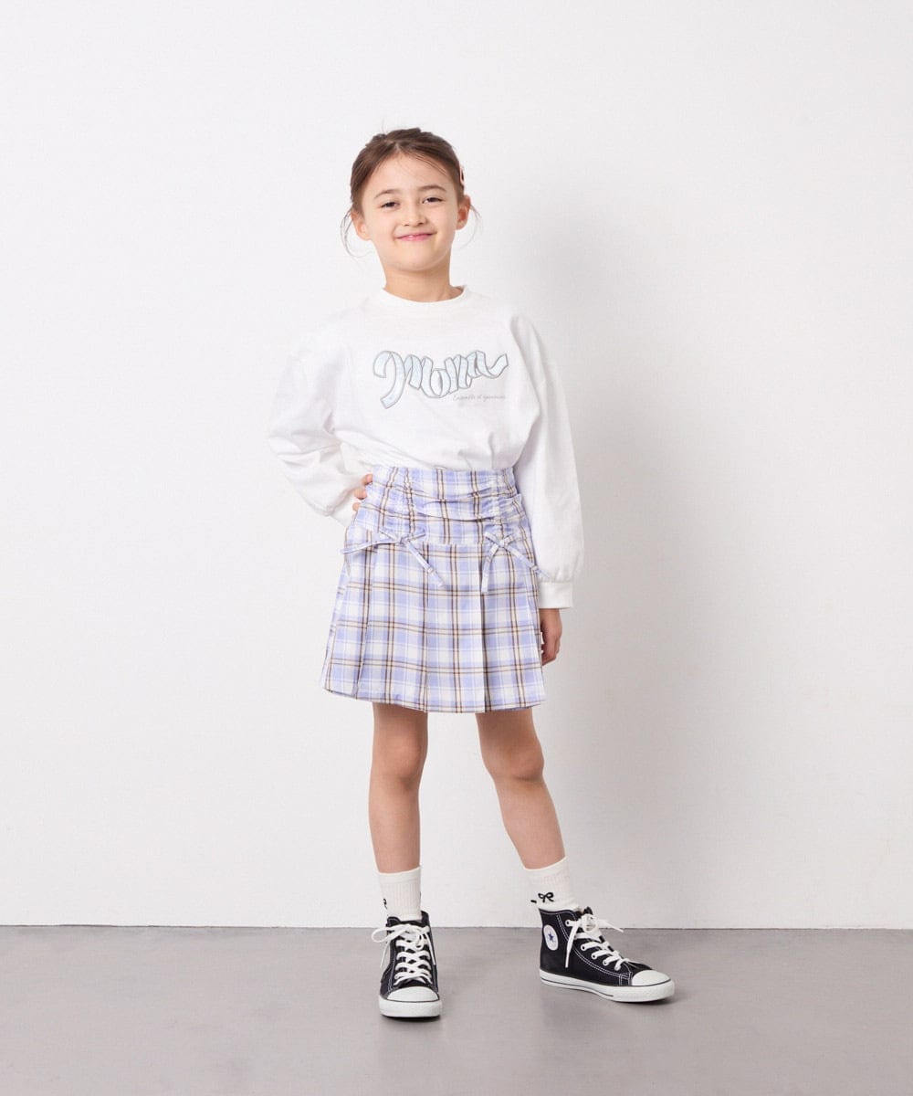 KJLFD40034 a.v.v KIDS(アー・ヴェ・ヴェ) [120-160]ギャザープリーツスカパン ブルー