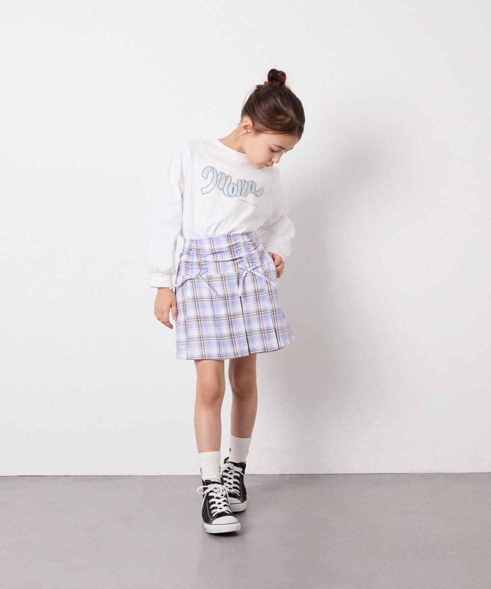 KJLFD40034 a.v.v KIDS(アー・ヴェ・ヴェ) [120-160]ギャザープリーツスカパン ブルー